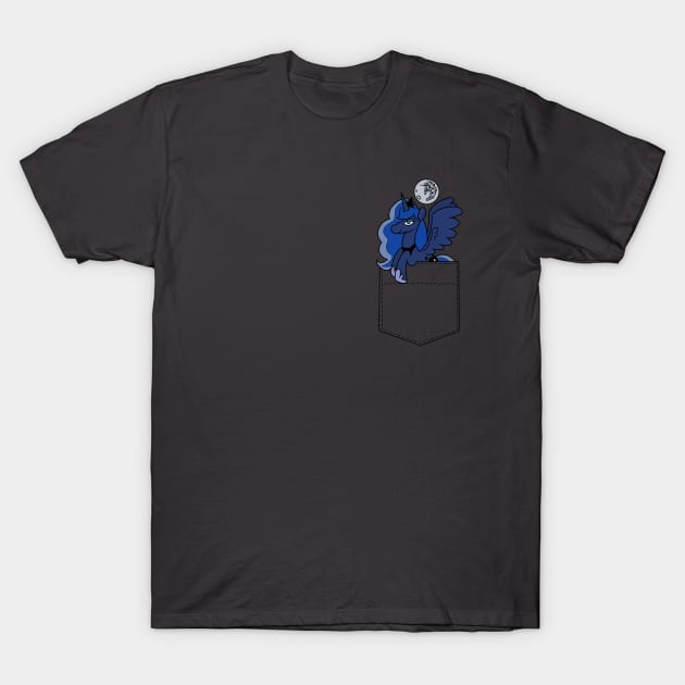 Pocket Princess Luna T-Shirt by AmyNewBlue